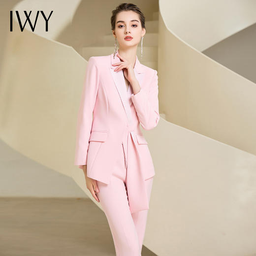IWY/粉色长袖西装套装女新款主持人职业装气质高级感外套女233010CP1 商品图4