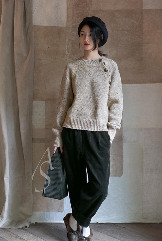 Margaret Howell 锈红色/深卡其geelong千鸟格羔羊毛围巾 商品图11