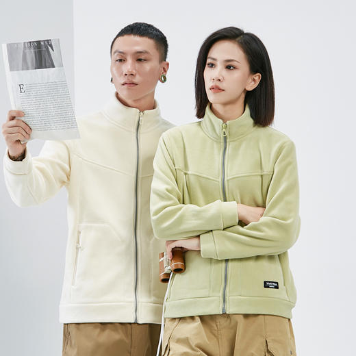 百媚生 立领奥利绒抓绒衣加绒双面绒保暖外套23598 商品图2