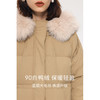 HeyDress蓝狐毛连帽羽绒服女冬季宽松收腰高克重白鸭绒中长款外套 商品缩略图1