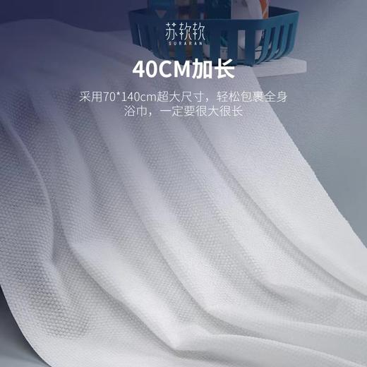 植物纤维浴巾丨苏软软（赠送同品牌压缩洗脸巾12粒）一次性浴巾加厚 旅行单独包装 一次性毛巾洗澡巾 旅游出差携带超方便 商品图1