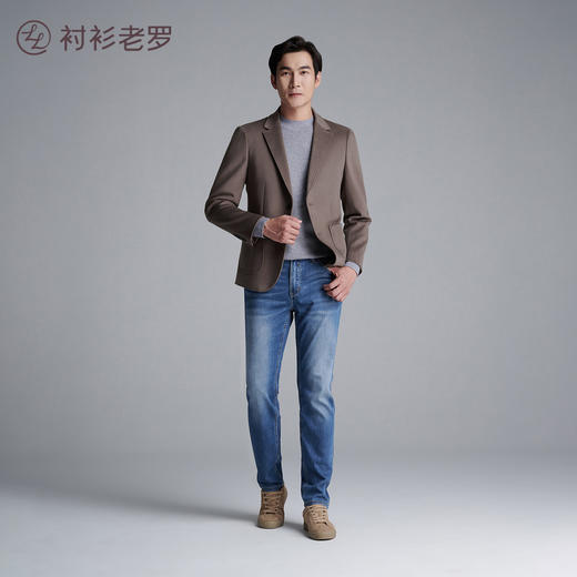 【轻旅系列加厚】舒弹棉弹力直筒长牛仔裤H229811 商品图3