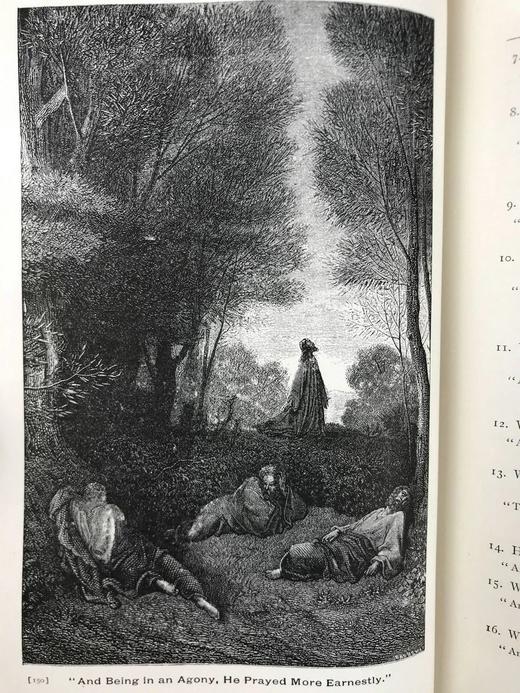 1892年 家庭圈圣典读物 约57幅版画插图 漆布精装大32开 商品图5