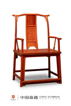 红桥红  家具严选  缅甸花梨（大果紫檀）【麒麟引凤四出头官帽椅】