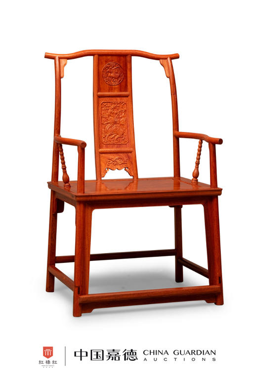 红桥红  家具严选  缅甸花梨（大果紫檀）【麒麟引凤四出头官帽椅】 商品图0
