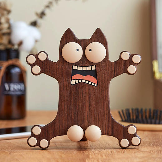 蛋疼猫手机架°胡桃木 商品图1