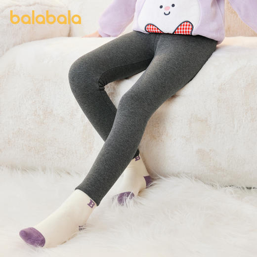 巴拉巴拉女童保暖裤冬季加绒儿童长裤子打底内穿外出宝宝大童亲肤 商品图0