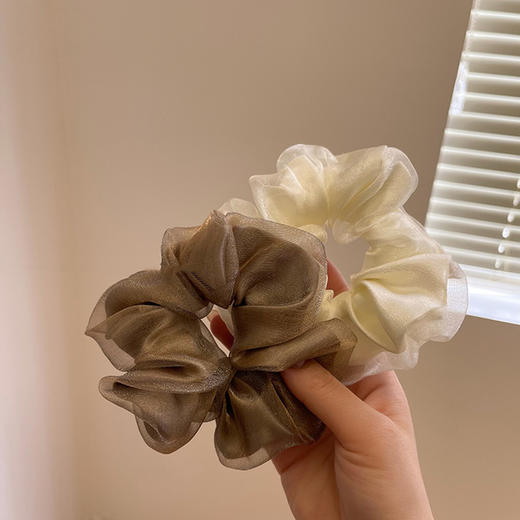 福利款~温书院3个装淑女温柔~双层网纱花朵发绳超仙发圈少女头绳AL1878 商品图0