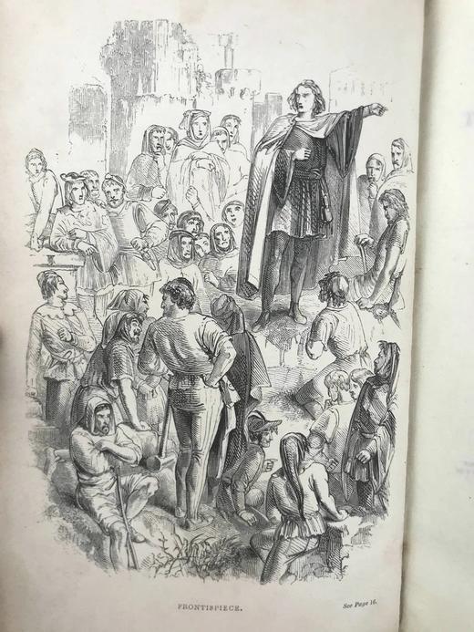 1848年 布尔渥-利顿《黎恩济》 5幅插图 真皮精装32开 商品图4