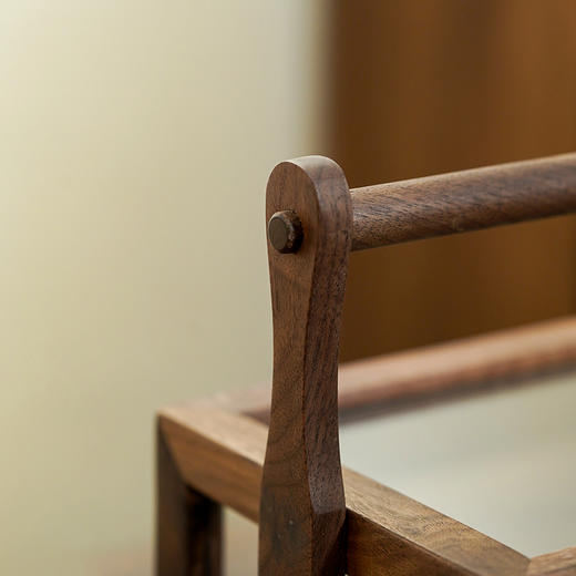 展示收纳盒 胡桃木柜茶具收纳陈列柜透明玻璃家用手提盒 商品图3