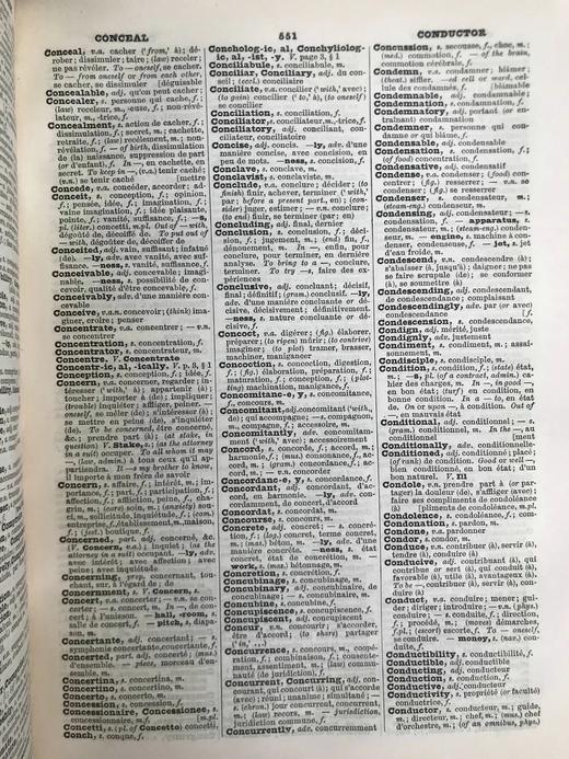 约19世纪后期 加斯克英法辞典 真皮精装大32开 商品图6