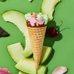 伊利巧乐兹哈密瓜玫瑰车厘子味脆筒冰淇淋70克/支*4支