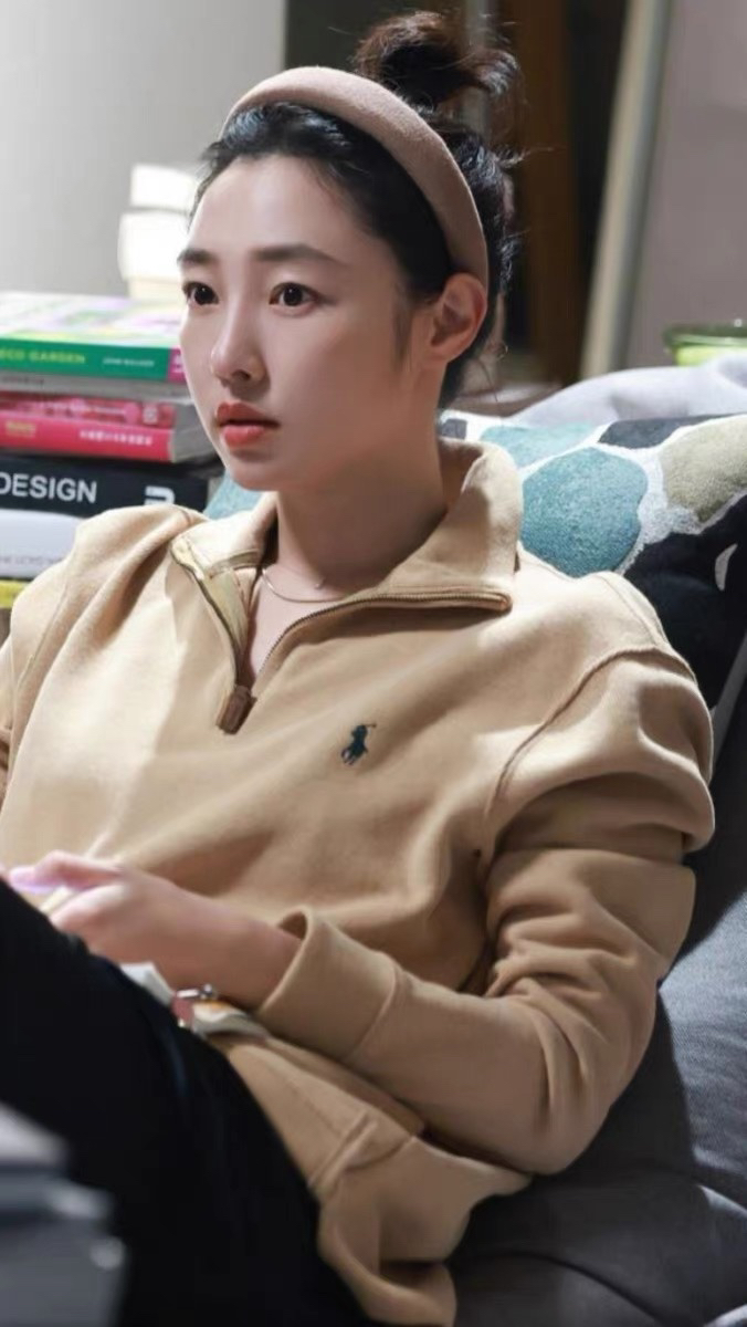 115-2 主推 简冰同款 RL半高领 纯色针织棉 宽松款 情侣卫衣