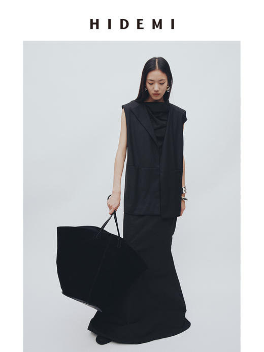 HIDEMI 翻领极简廓形西装式马夹 商品图0