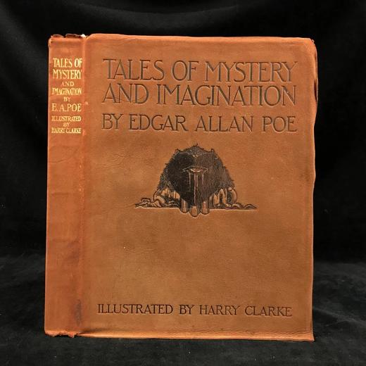 含藏书票！1919年 爱伦坡《神秘与幻想故事集》 哈利·克拉克24幅插图 真皮软面装16开 商品图0