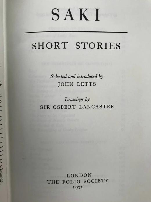萨基短篇故事集（1976） 奥斯伯特·兰开斯特趣味插图 精装大32开带书匣 商品图2