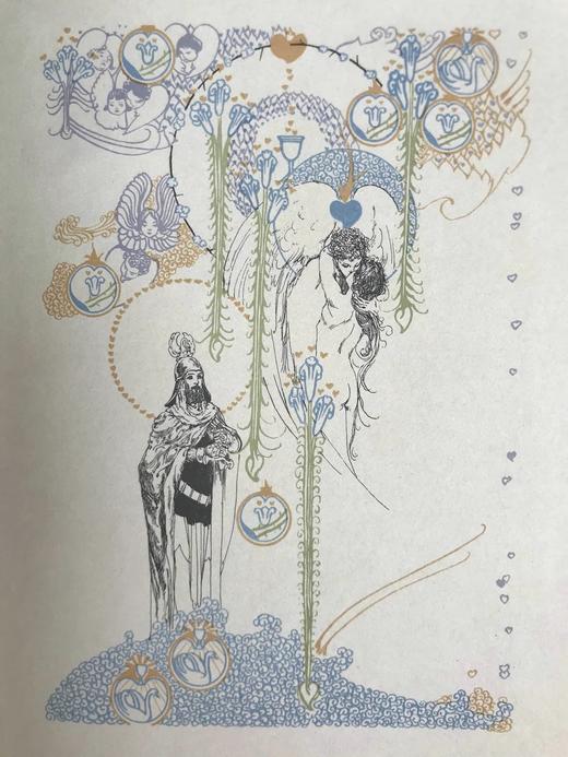 约20世纪早期 瓦格纳《罗恩格林》 波加尼彩色幻想插图  漆布精装16开 商品图5