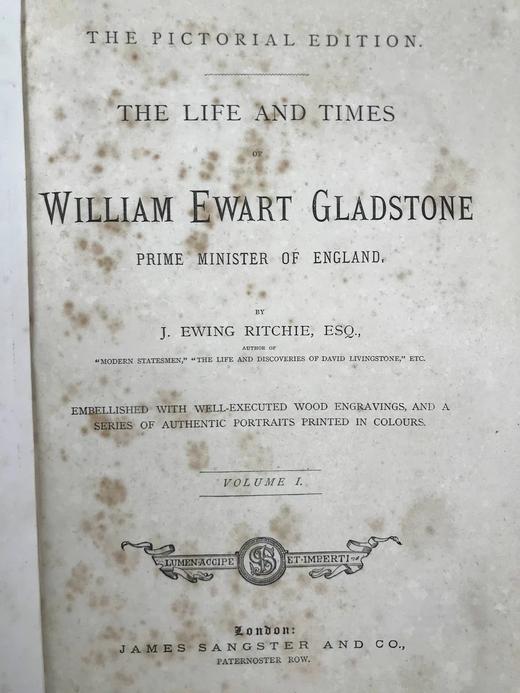 约19世纪后期 格拉斯通传（全2卷） 约百幅插图 真皮精装16开 商品图4