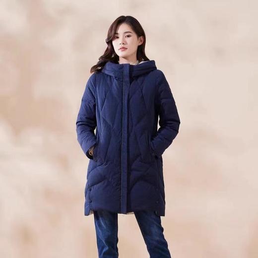 南3天轩藏蓝色撒金连帽羽绒服 商品图0