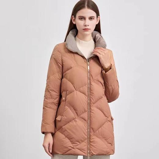 南3天轩中长款橘色羽绒服 商品图0