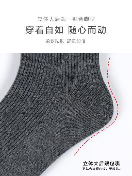 23秋冬新品男士竹棉抗菌健康环保双针抽条基础款百搭长邦袜 商品图5
