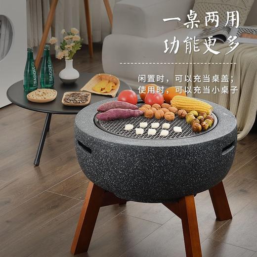 围炉煮茶烧烤炉子室内无烟碳烤炉庭院烤炉暖炉炭火炉圆形围炉家用 商品图2