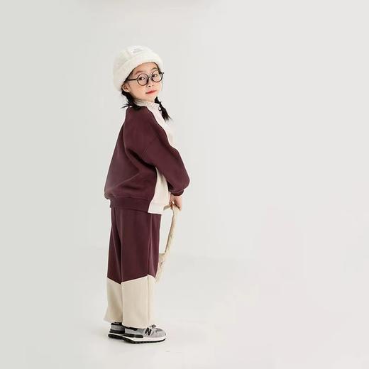 【YW】无忧购韩版儿童撞色卡通印花拼接圆领加绒卫衣23902（截单后7天发货)25年清仓捡漏 商品图5