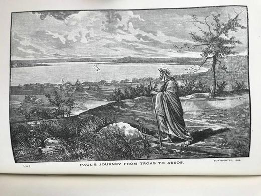 1892年 家庭圈圣典读物 约57幅版画插图 漆布精装大32开 商品图13