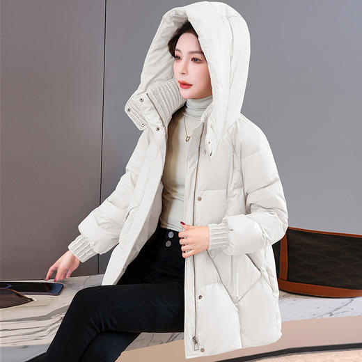 时尚肌理感90白鸭绒羽绒服，设计高级感连帽加厚外套HR-HBLJRD180 商品图1