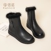 信诺真皮雪地靴女靴子短靴保暖加绒冬季2023新款防滑平底妈妈棉鞋23M280-2H 商品缩略图7