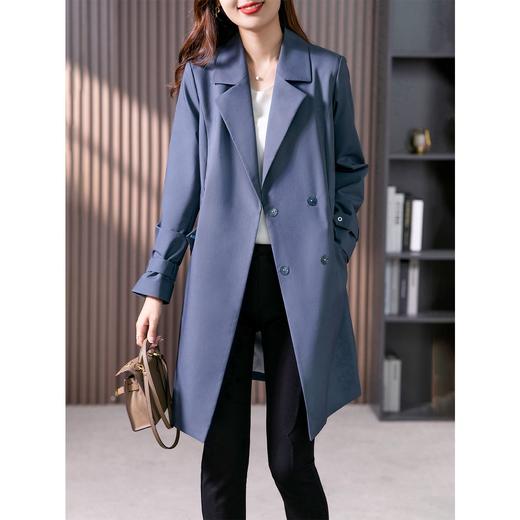 原形设计感西装领风衣女中长款2023秋季新款韩版通勤气质优雅外套 商品图4