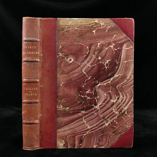 约19世纪后期 加斯克英法辞典 真皮精装大32开 商品图0