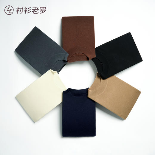 [轻织系列]绵羊毛打底圆领毛衣237R0P710L 商品图3