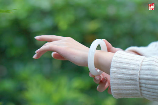 和田白玉手镯，圈口59 商品图4