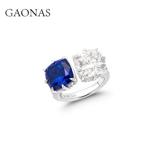 GAONAS  高纳仕 时尚气质蓝白开口戒10206JB 商品图1