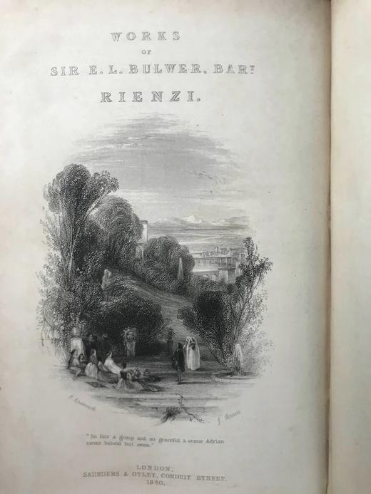 1848年 布尔渥-利顿《黎恩济》 5幅插图 真皮精装32开 商品图9