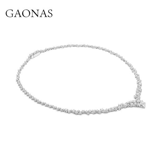 GAONAS 链子925银合成锆石 高纳仕 高奢满钻白色多功能链10174XW 商品图1