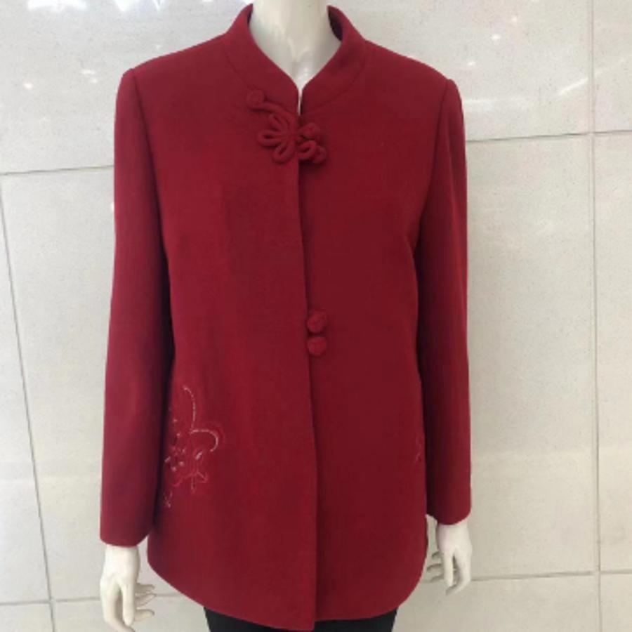 南3夕阳虹酒红色女式上衣