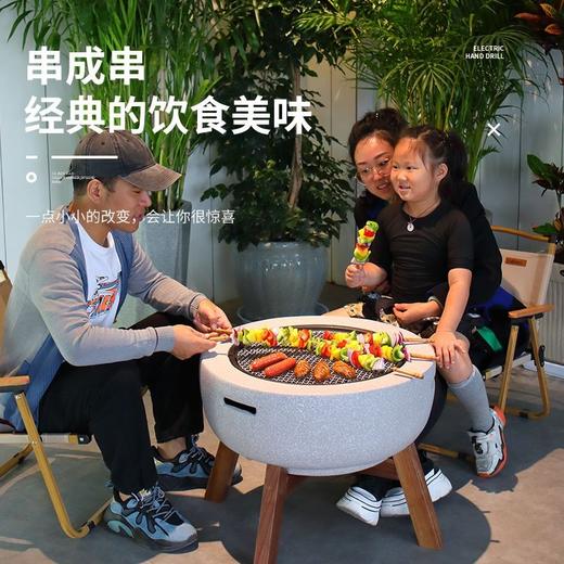 围炉煮茶烧烤炉子室内无烟碳烤炉庭院烤炉暖炉炭火炉圆形围炉家用 商品图1