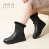 信诺真皮雪地靴女靴子短靴保暖加绒冬季2023新款防滑平底妈妈棉鞋23M280-2H 商品缩略图1