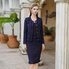 IWY/气质女神范小香风职业套装裙藏青色毛边编织开衫短外套两件套CS1911 商品缩略图1