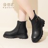 信诺真皮休闲靴2023冬季新款加绒加厚底短靴女士棉鞋中年妈妈靴子23M516-2H 商品缩略图3