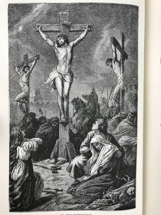 1892年 家庭圈圣典读物 约57幅版画插图 漆布精装大32开 商品图7