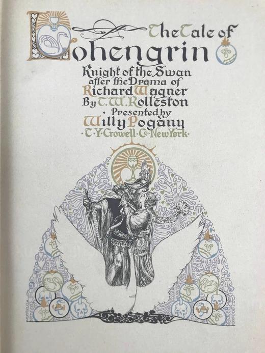 约20世纪早期 瓦格纳《罗恩格林》 波加尼彩色幻想插图  漆布精装16开 商品图3