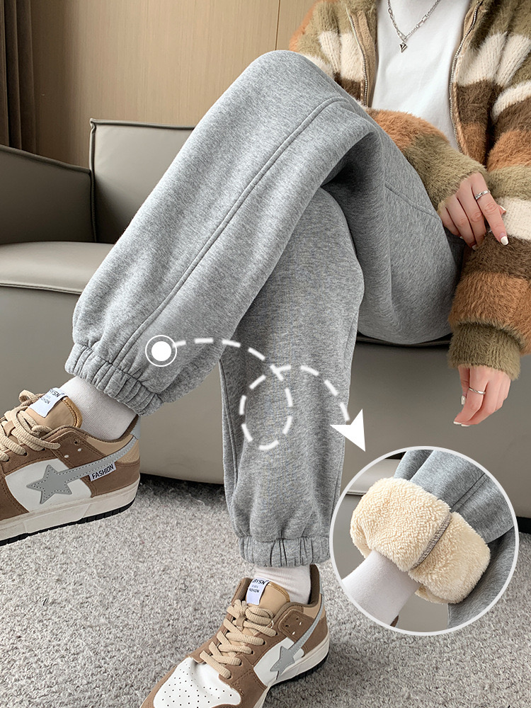 【YW】无忧购韩版休闲束脚羊羔绒加厚运动裤Z369（截单后3-5天发货)