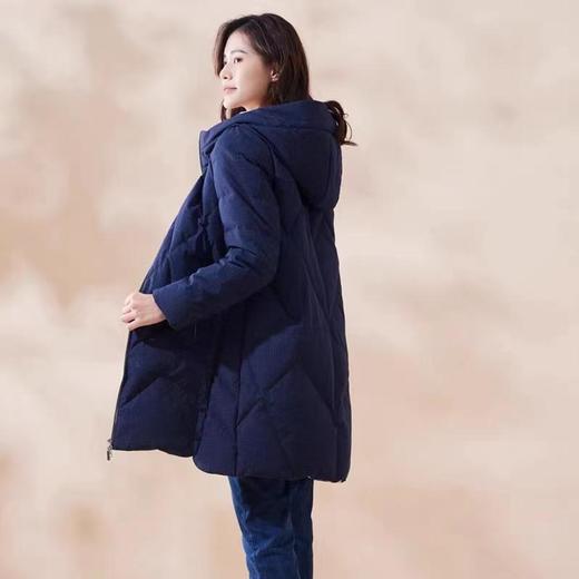 南3天轩藏蓝色撒金连帽羽绒服 商品图1