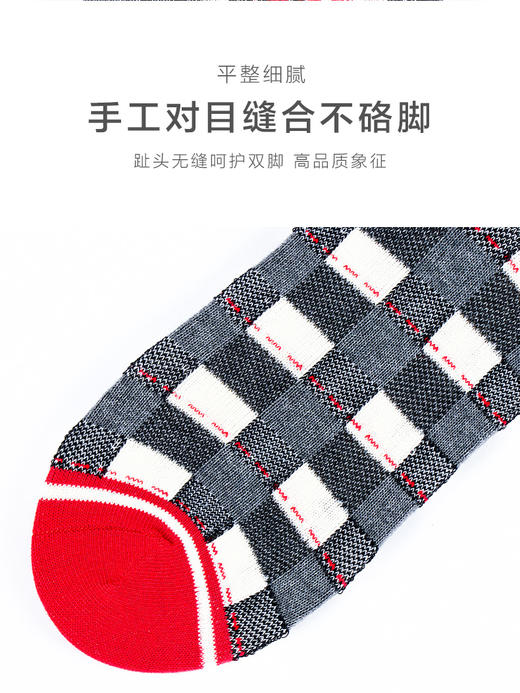 23秋冬新品女士竹棉抗菌健康环保加密编织多彩格纹文艺长邦女袜 商品图8