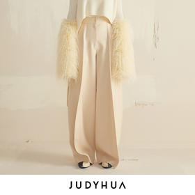 JUDYHUA 弧线空间感阔腿裤