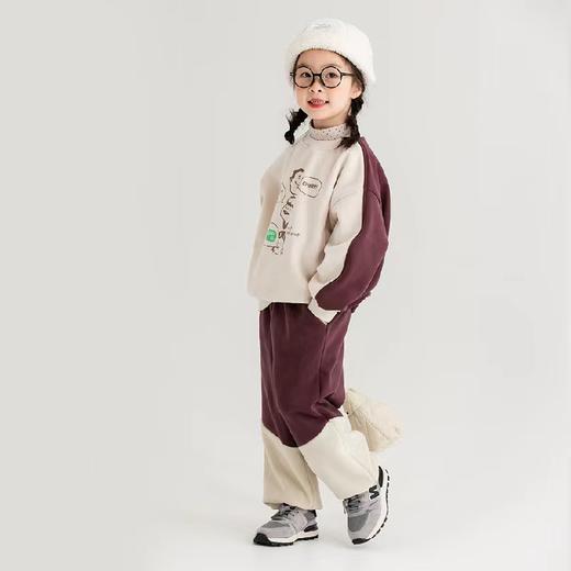 【YW】无忧购韩版儿童撞色卡通印花拼接圆领加绒卫衣23902（截单后7天发货)25年清仓捡漏 商品图4