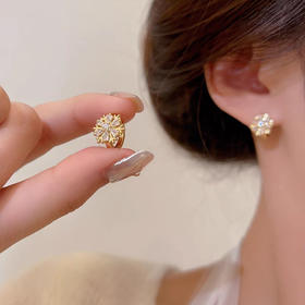 JU-D0029新款小众设计感雪花耳扣耳环女气质精致简约甜美百搭花朵耳饰